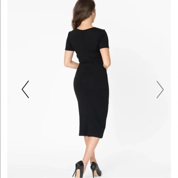 Unique Vintage 60’s Presley Navy Midi Dress - Picture 2 of 15